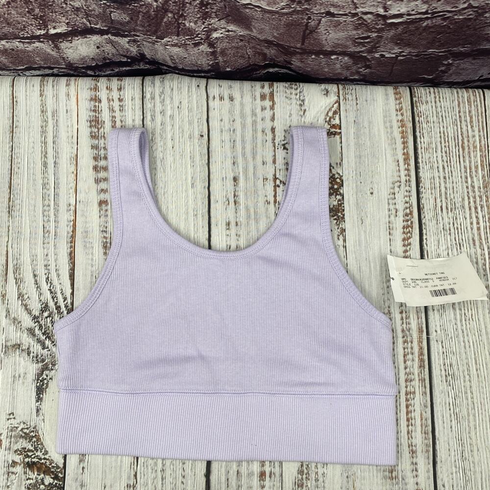 Hanes Women's Originals Cozywear Ribbed Longline Bralette OG116 - Urban Lilac M